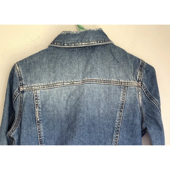 Hollister Jean Jacket Distressed Destroyed Women Size L - Picture 5 of 9